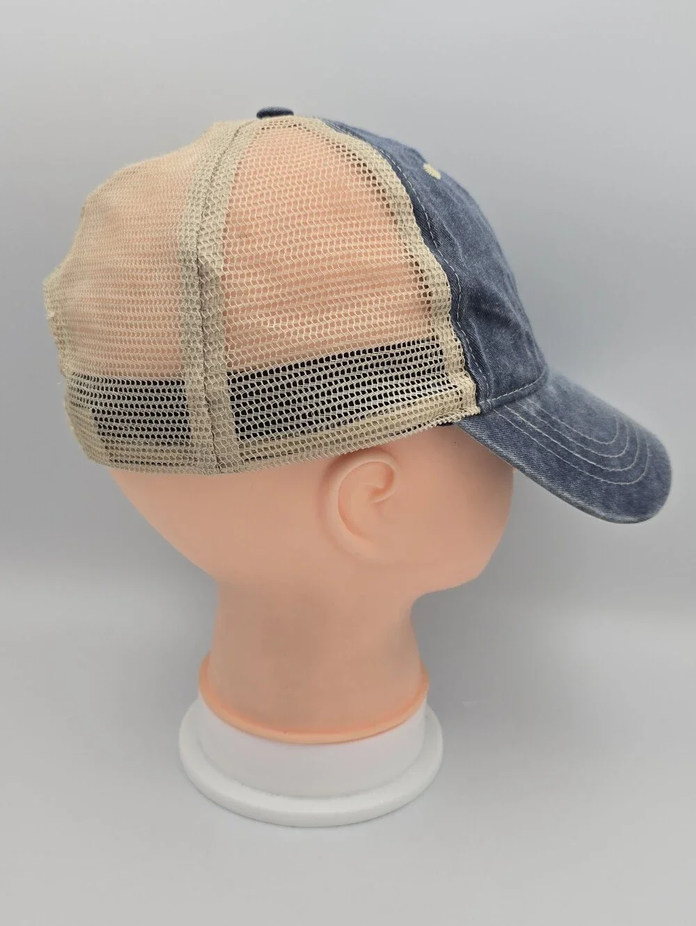 Unbranded Navy Blue/Cream Trucker Adjustable Snapback Hat OSFM